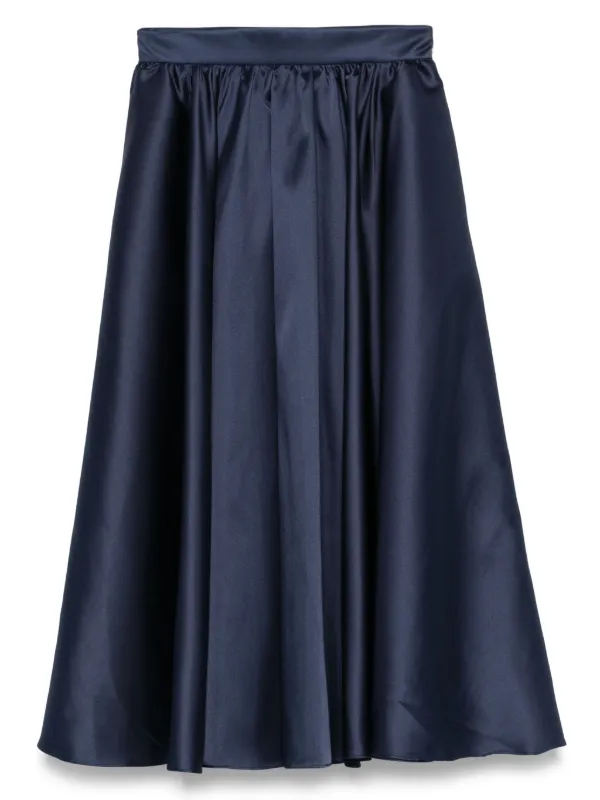 Blanca Vita Gonna Midi In Raso Blu FARFETCH IT