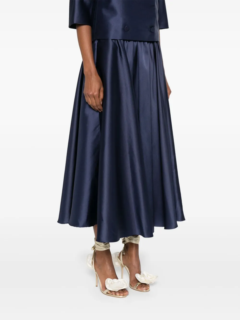 BLANCA VITA SATIN MIDI SKIRT