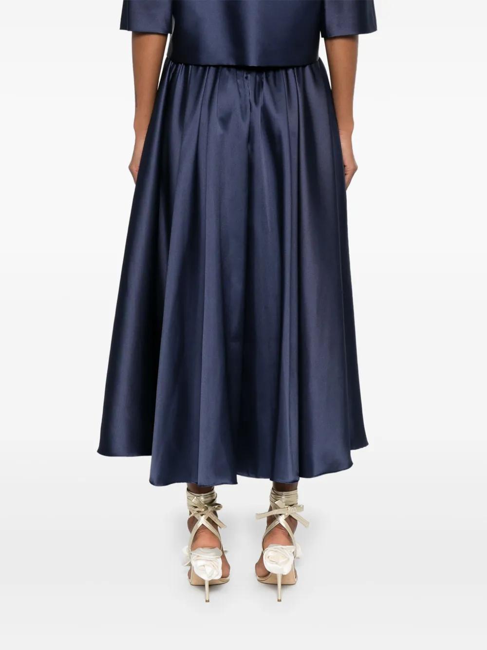 BLANCA VITA SATIN MIDI SKIRT