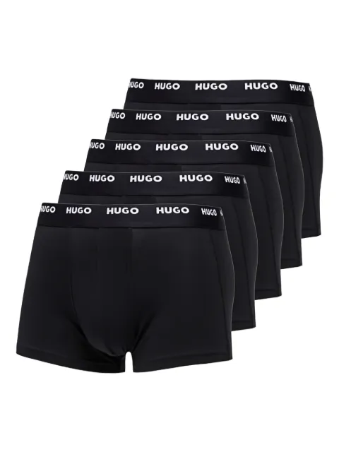 HUGO set de  cinco bóxeres con logo en la pretina