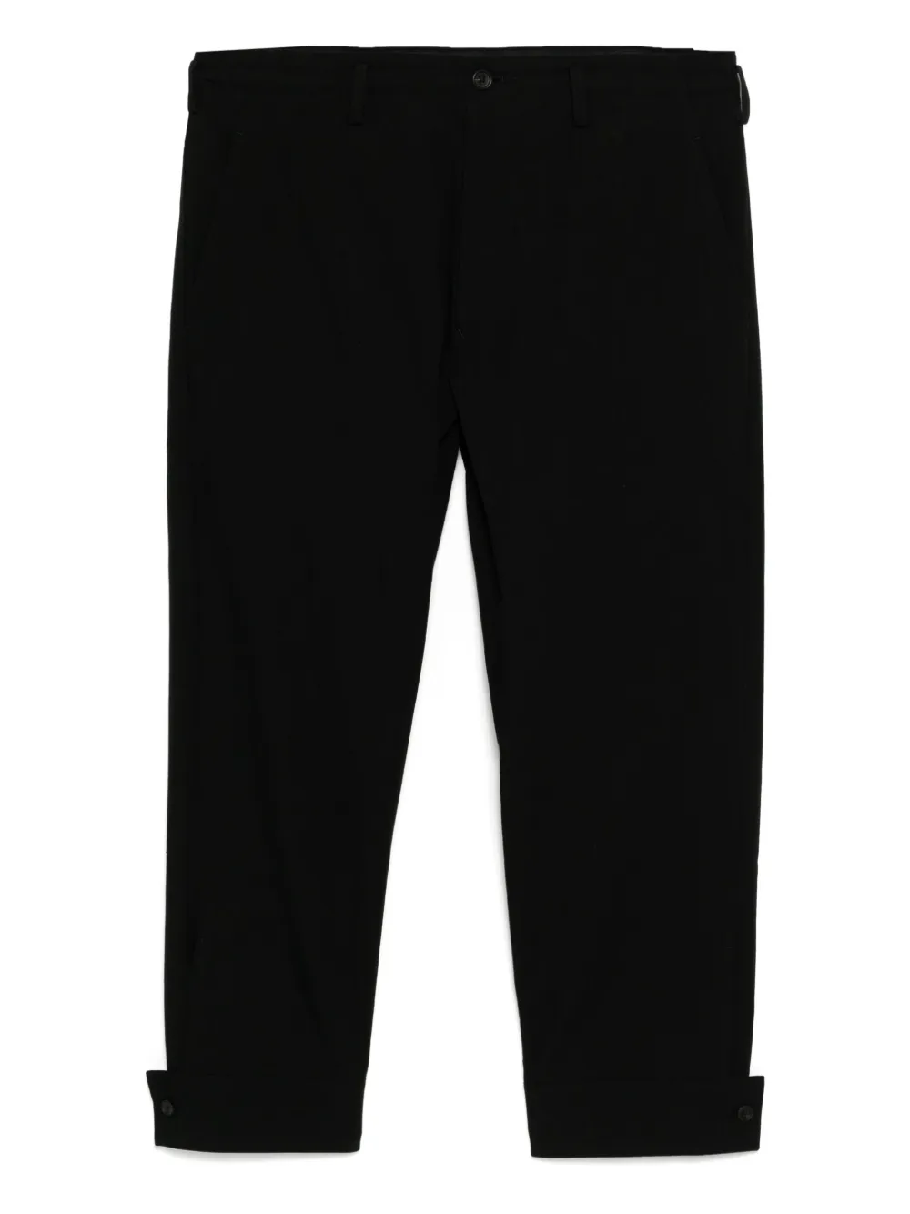 canvas belted-hem trousers