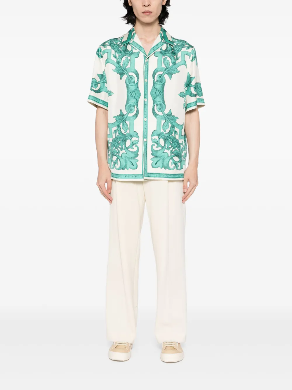 Versace Overhemd met grafische print - Groen