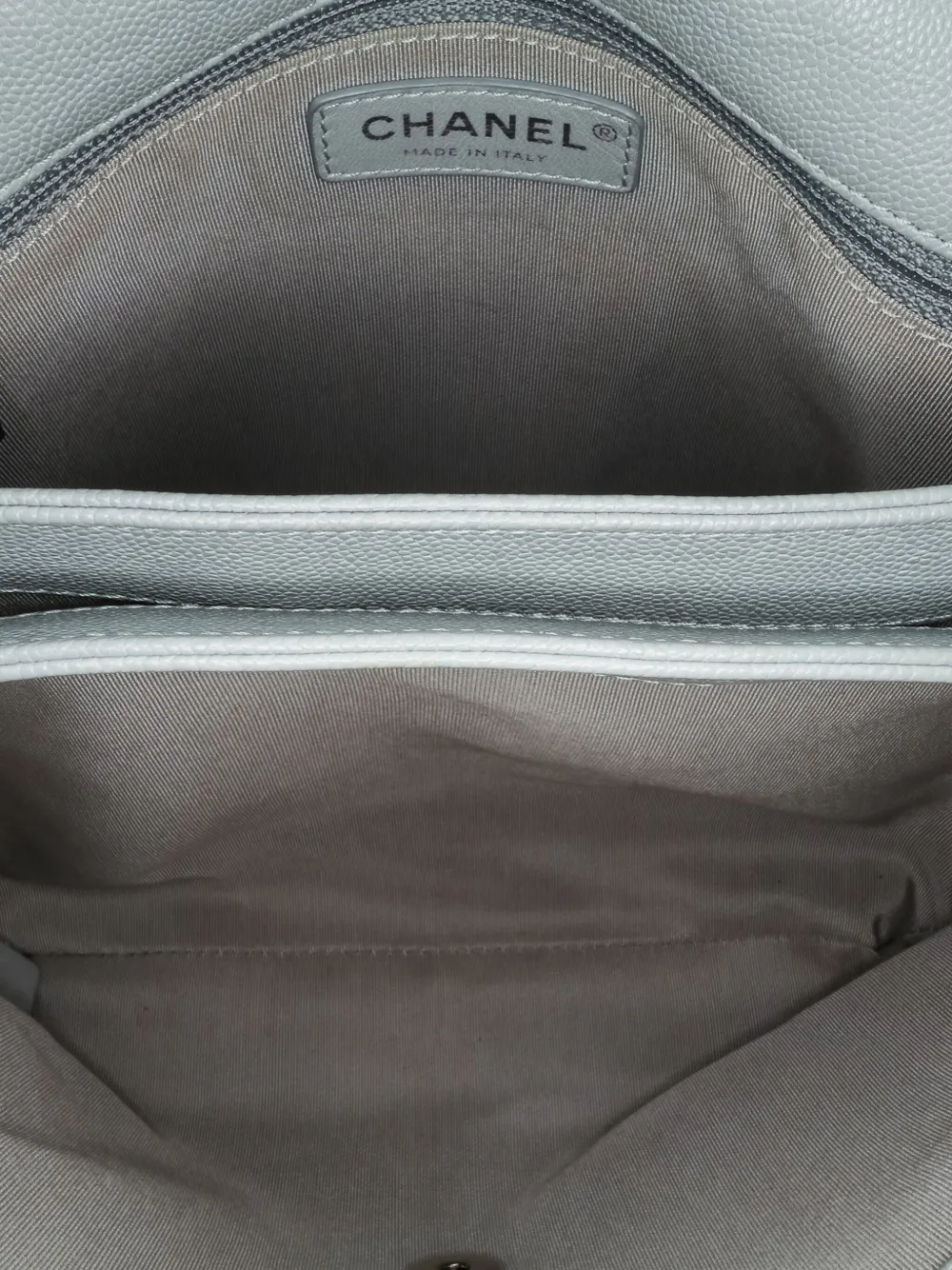 Pre-owned Chanel 2018 Large Quilted Caviar Urban Companion Flap Crossbody Bag In Gray