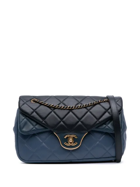 CHANEL Pre-Owned 2015-2016 CC Tricolor Quilted Lambskin Double Flap shoulder bag
