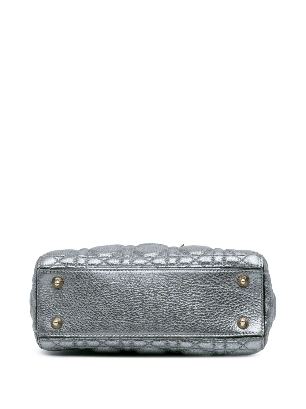 Pre-owned Dior 2017 Small Metallic Grained Calfskin Cannage Supple Lady Satchel
