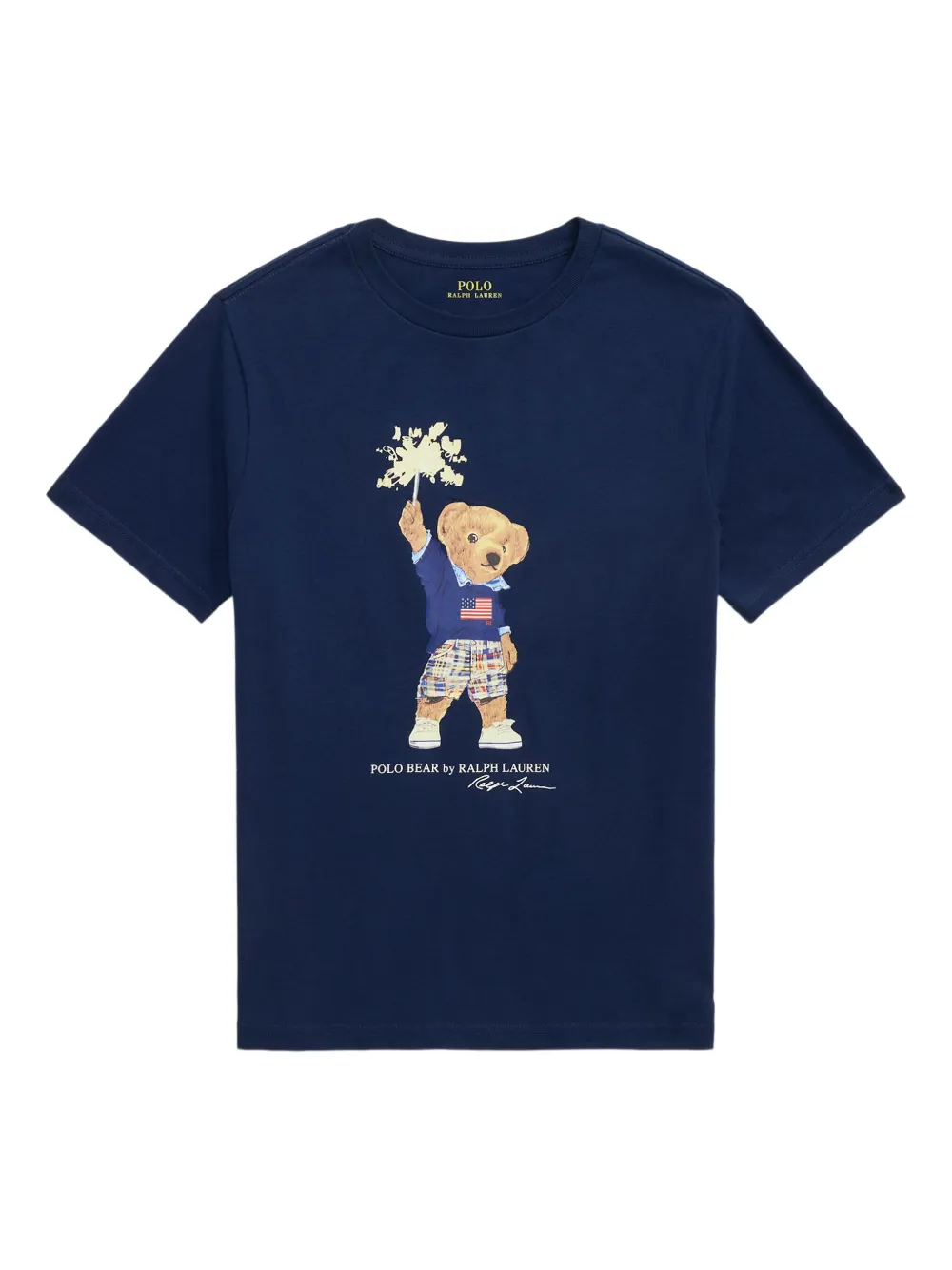 POLO RALPH LAUREN KIDS T-shirt met beerprint Blauw