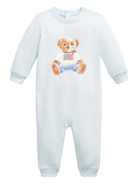 POLO RALPH LAUREN KIDS Polo Bear-print romper