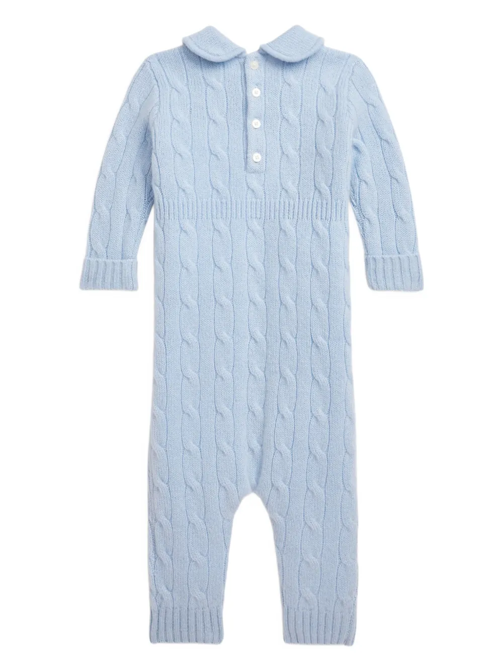 POLO RALPH LAUREN KIDS Kasjmier kabelgebreide romper Blauw
