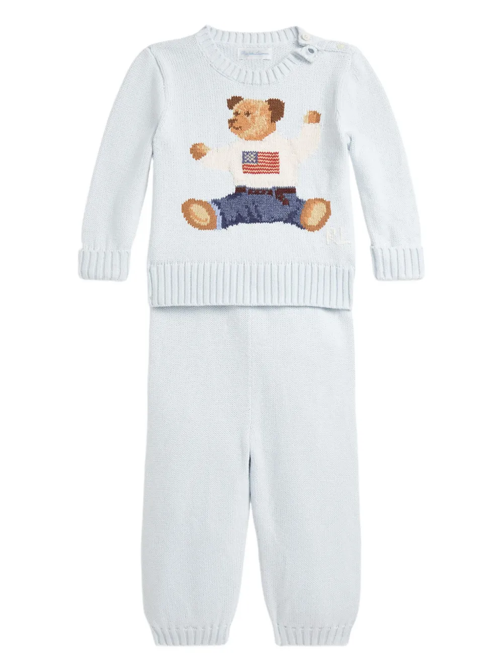 POLO RALPH LAUREN KIDS Flag Bear shirt en broek Blauw