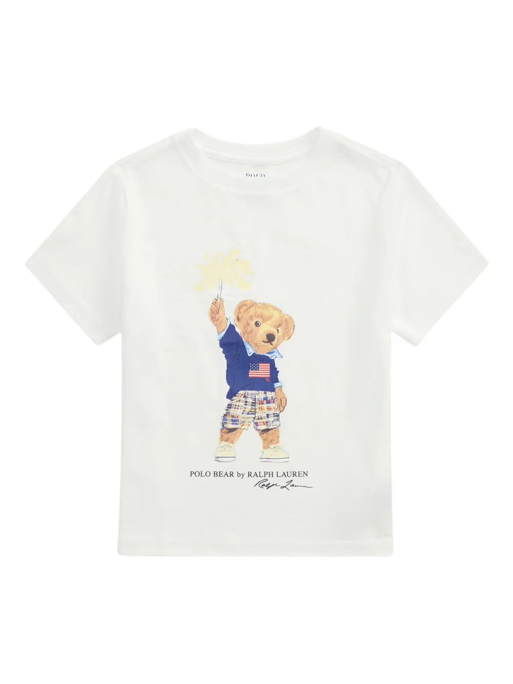 POLO RALPH LAUREN KIDS T-shirt met teddybeerprint Wit