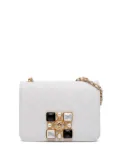 CHANEL Pre-Owned 2020 Small CC Quilted Calfskin Crystal Pearl Full Flap crossbody bag - White