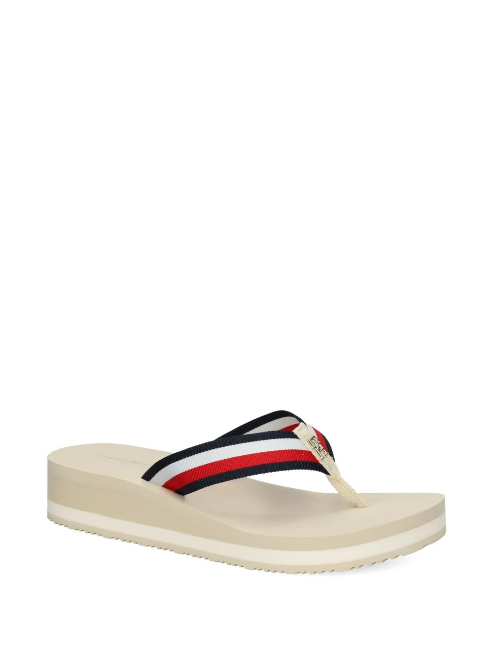 Tommy Hilfiger 38mm striped platform flip-flops | Image 2