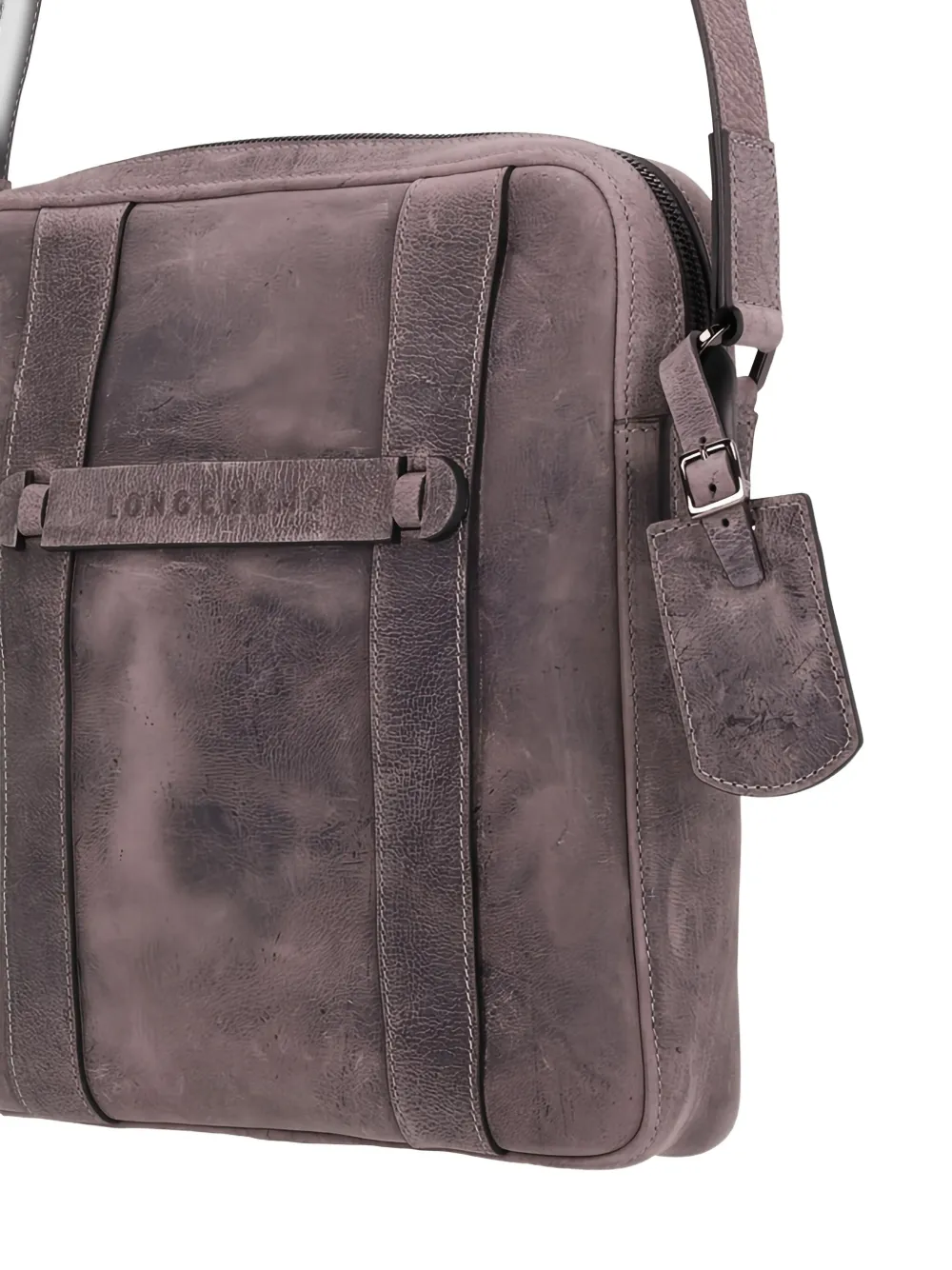 Longchamp Kudu Leather Crossbody Bag In Gray