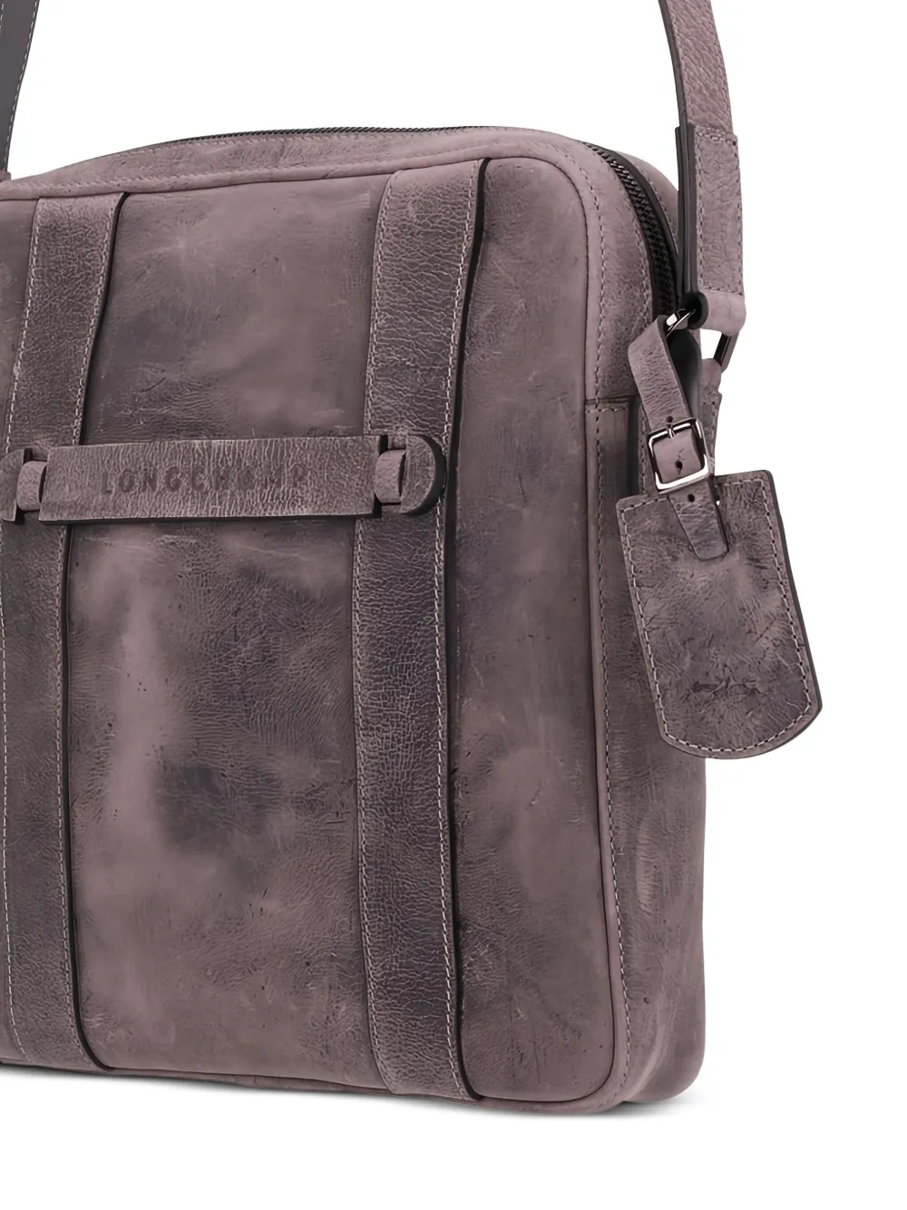 Longchamp Kudu leren crossbodytas Grijs