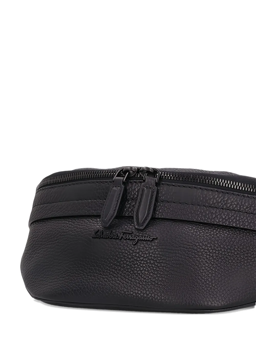 Ferragamo Leren heuptas met ritssluiting Zwart