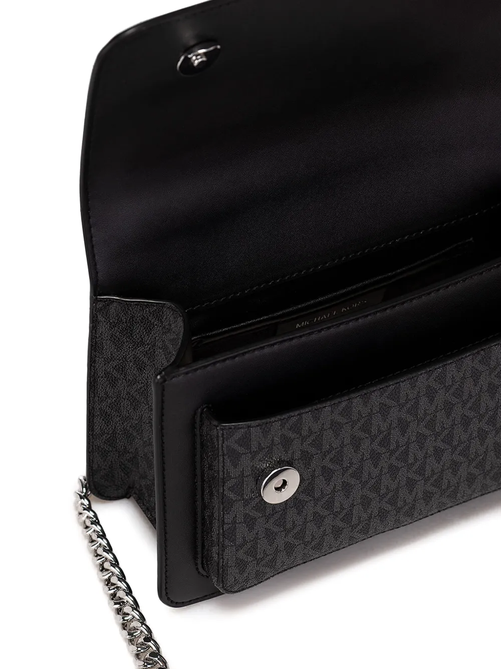 Michael Kors panelled leopard-print shoulder bag Zwart