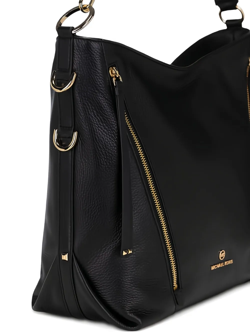 Michael Michael Kors Large Zip-detail Leather Shoulder Bag In Black