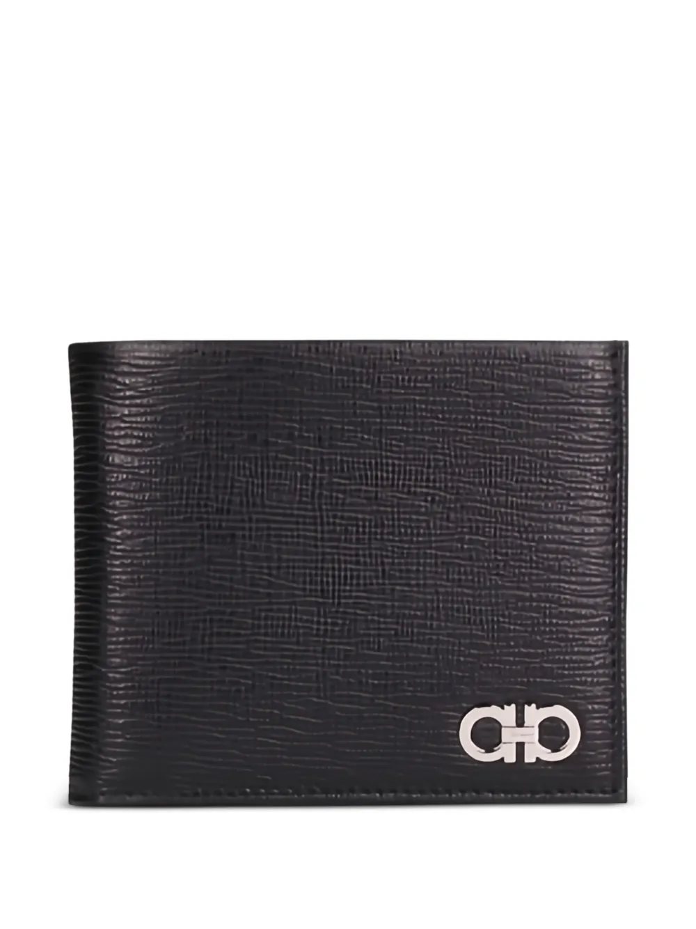 Ferragamo gancini-logo leather wallet Zwart