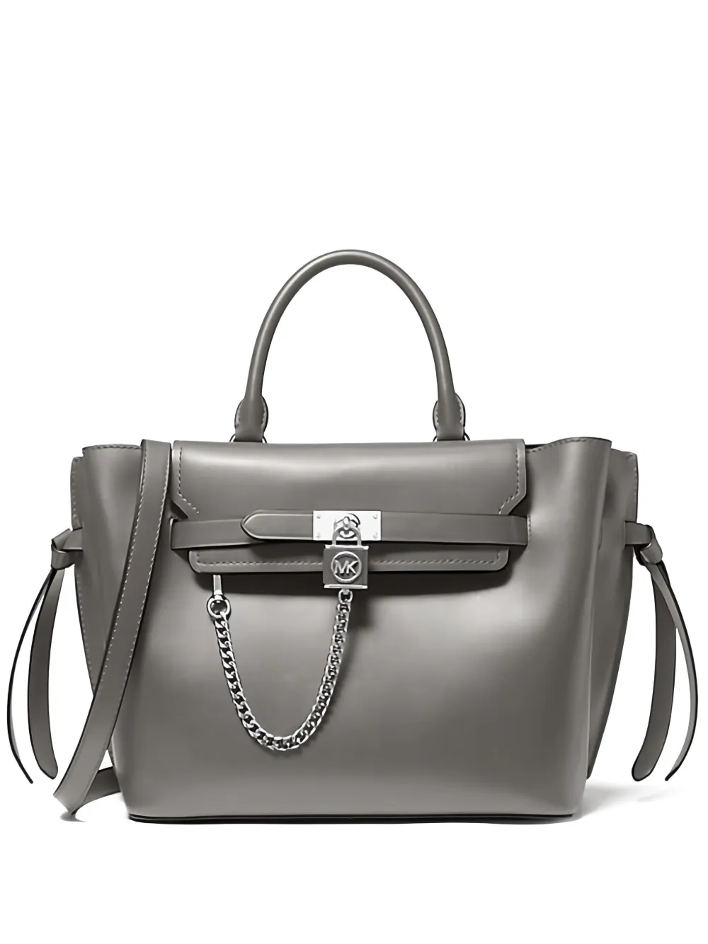 Michael Kors large zip-detail leather shoulder bag Zwart