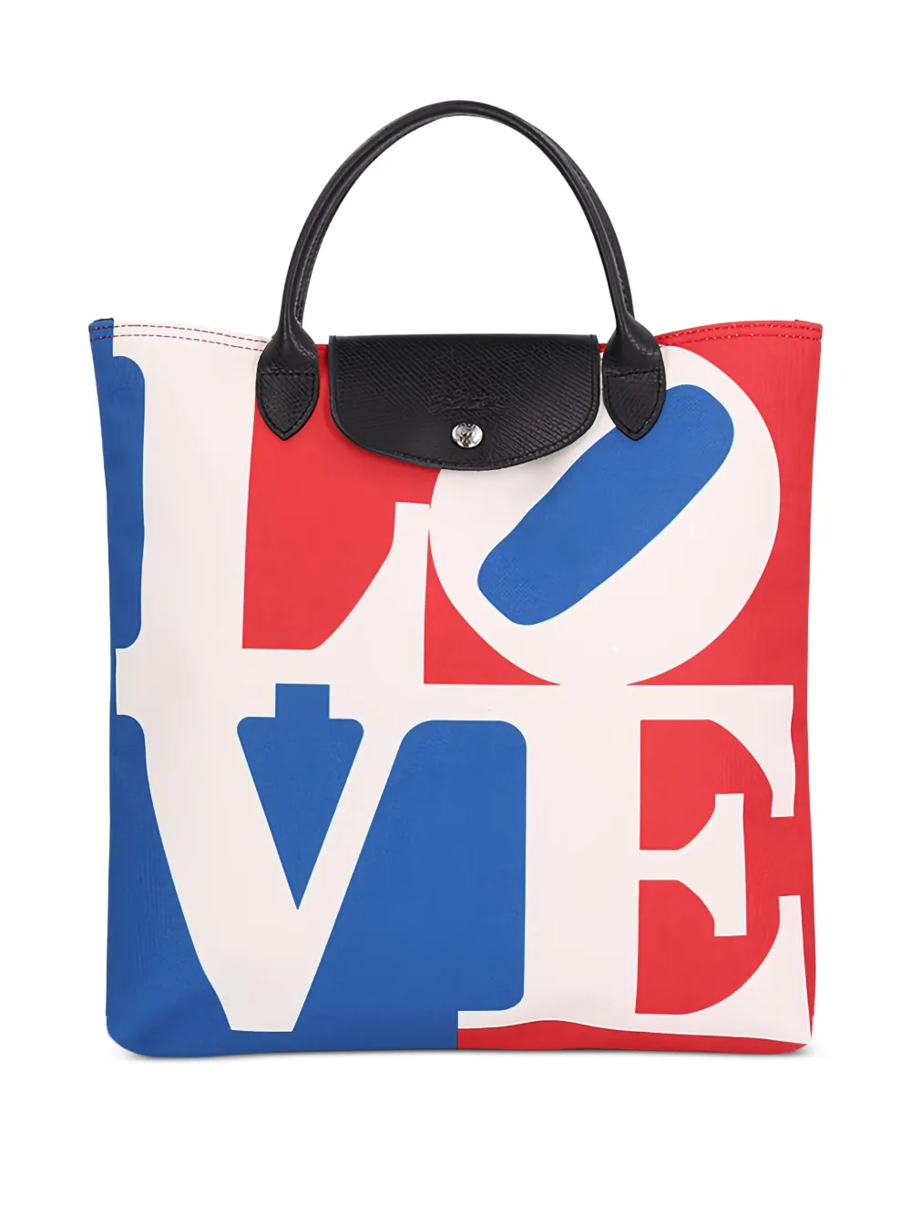Longchamp x Robert Indiana shopper met print Wit