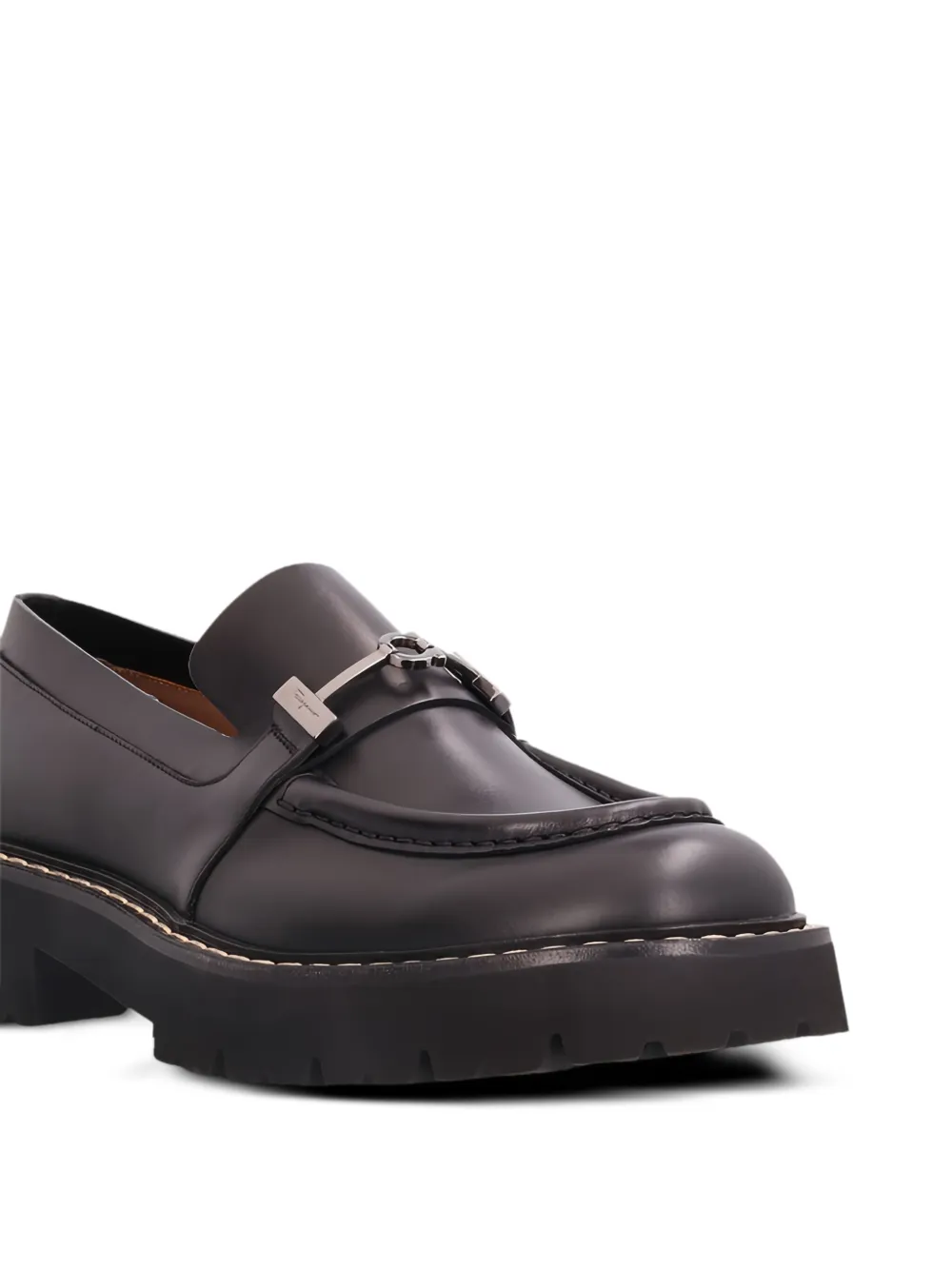 Ferragamo Gancini-buckle loafers Black