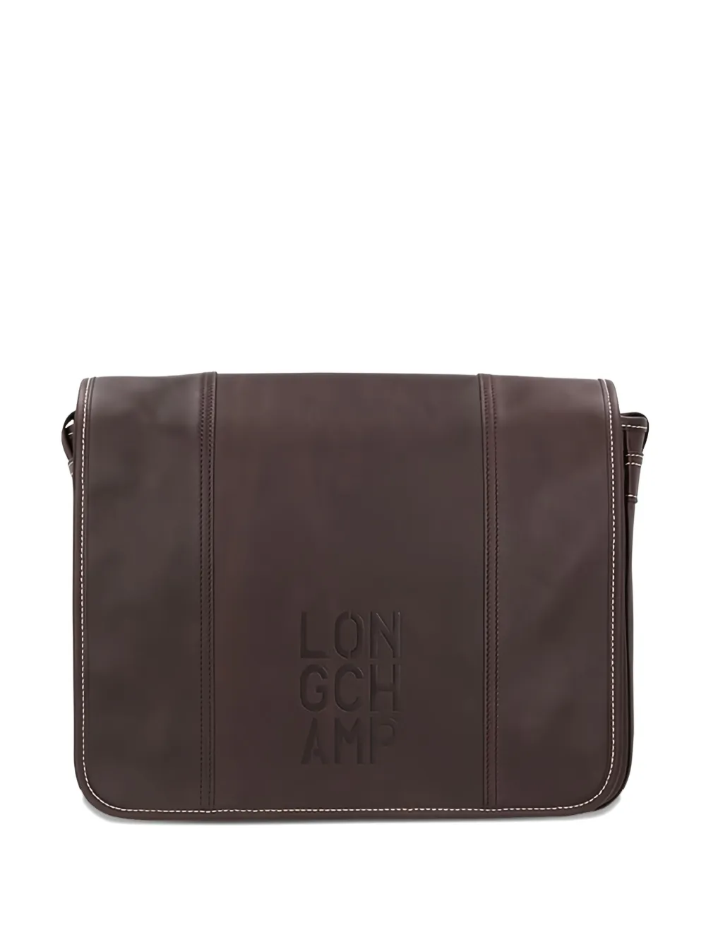 embossed-logo leather cross body bag