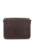 Longchamp embossed-logo leather cross body bag - Brown