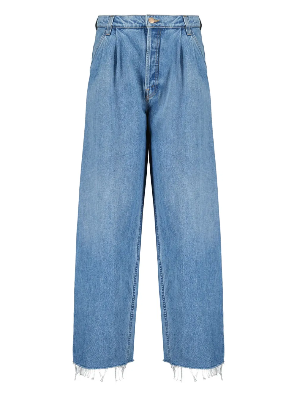 Mother Double Pleat Frayed Jeans In Multi