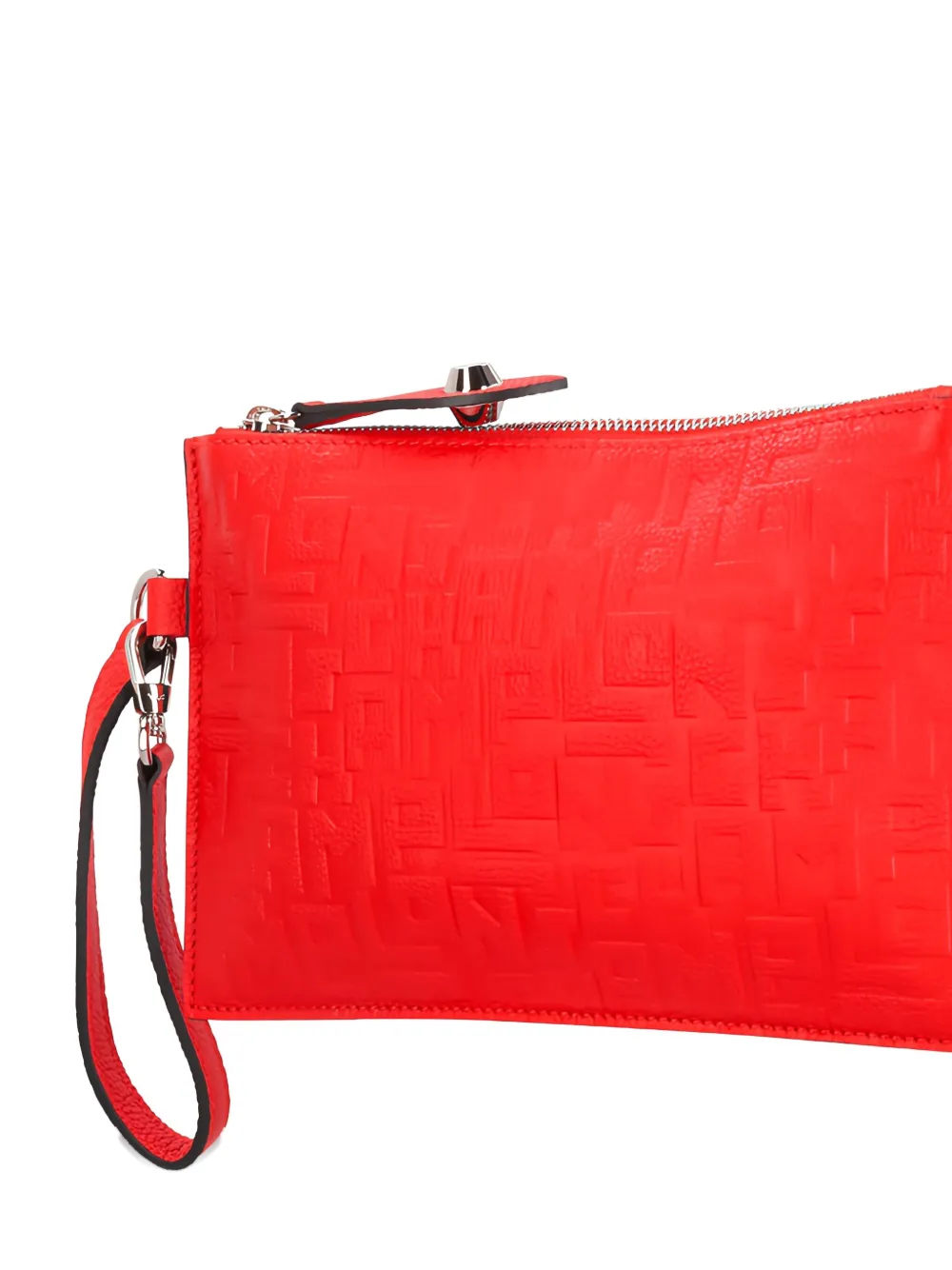 Longchamp leather wristlet clutch bag Rood