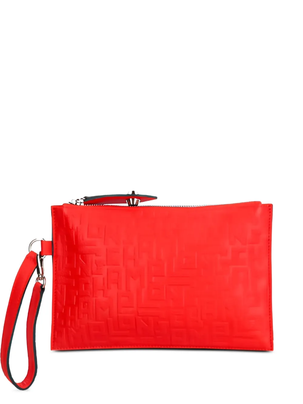 Longchamp leather wristlet clutch bag Rood