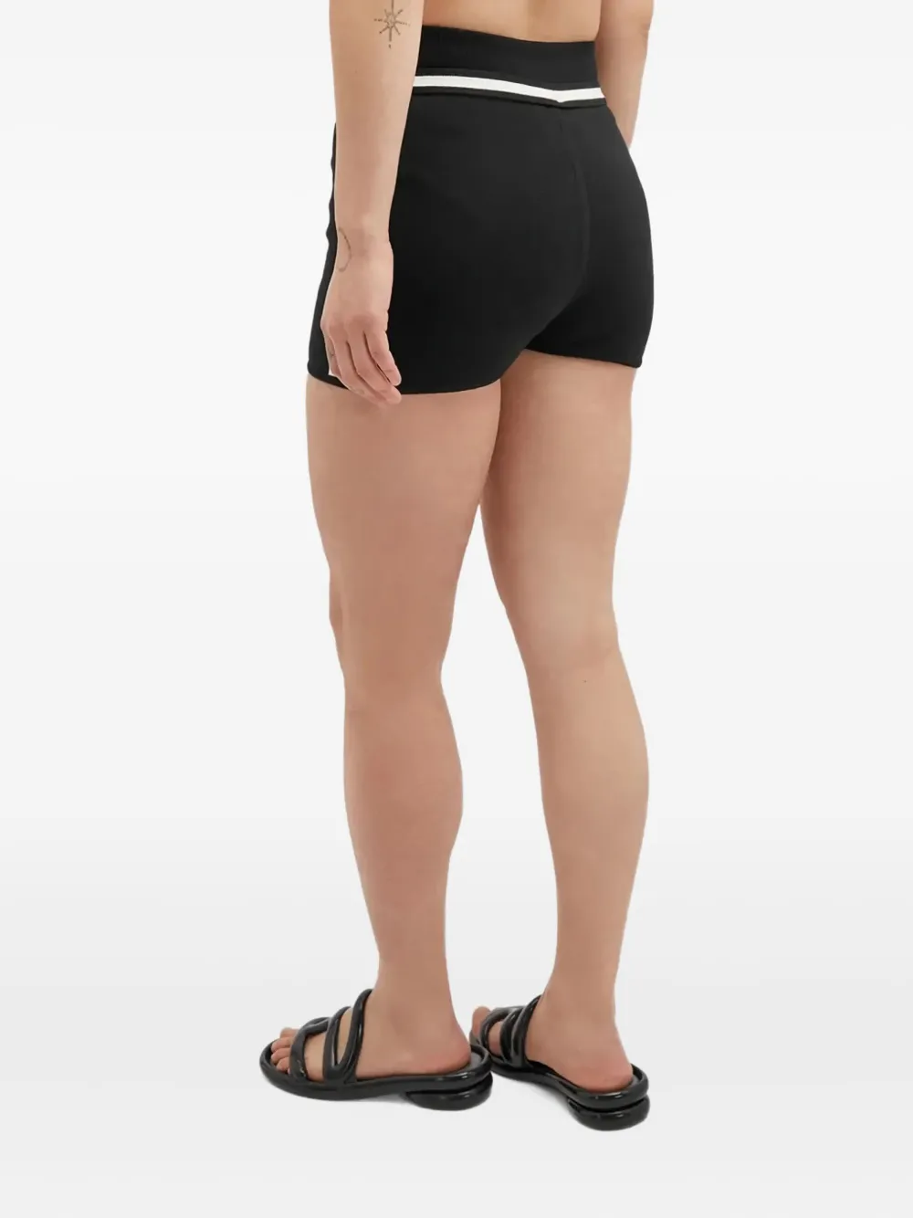 Max Mara belted side-stripe shorts Zwart