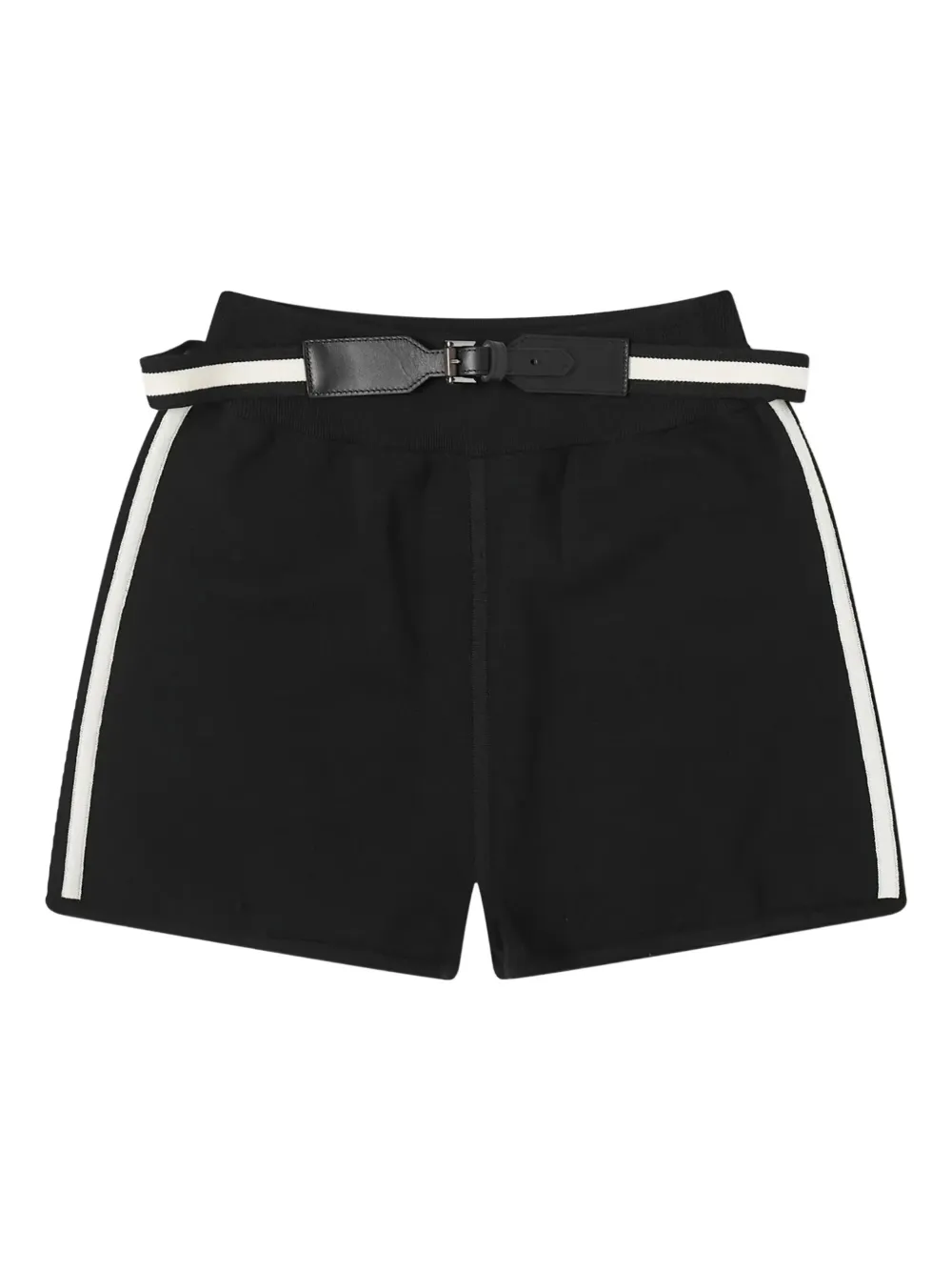 Max Mara belted side-stripe shorts Zwart