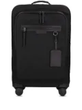 Longchamp leather-trimmed wheeled trolley - Black