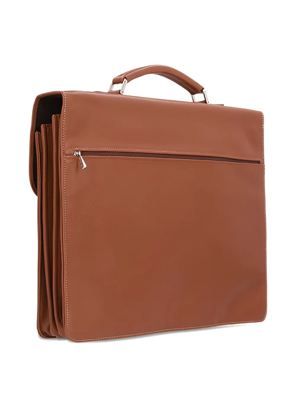Longchamp leather top-handle briefcase - Bruin