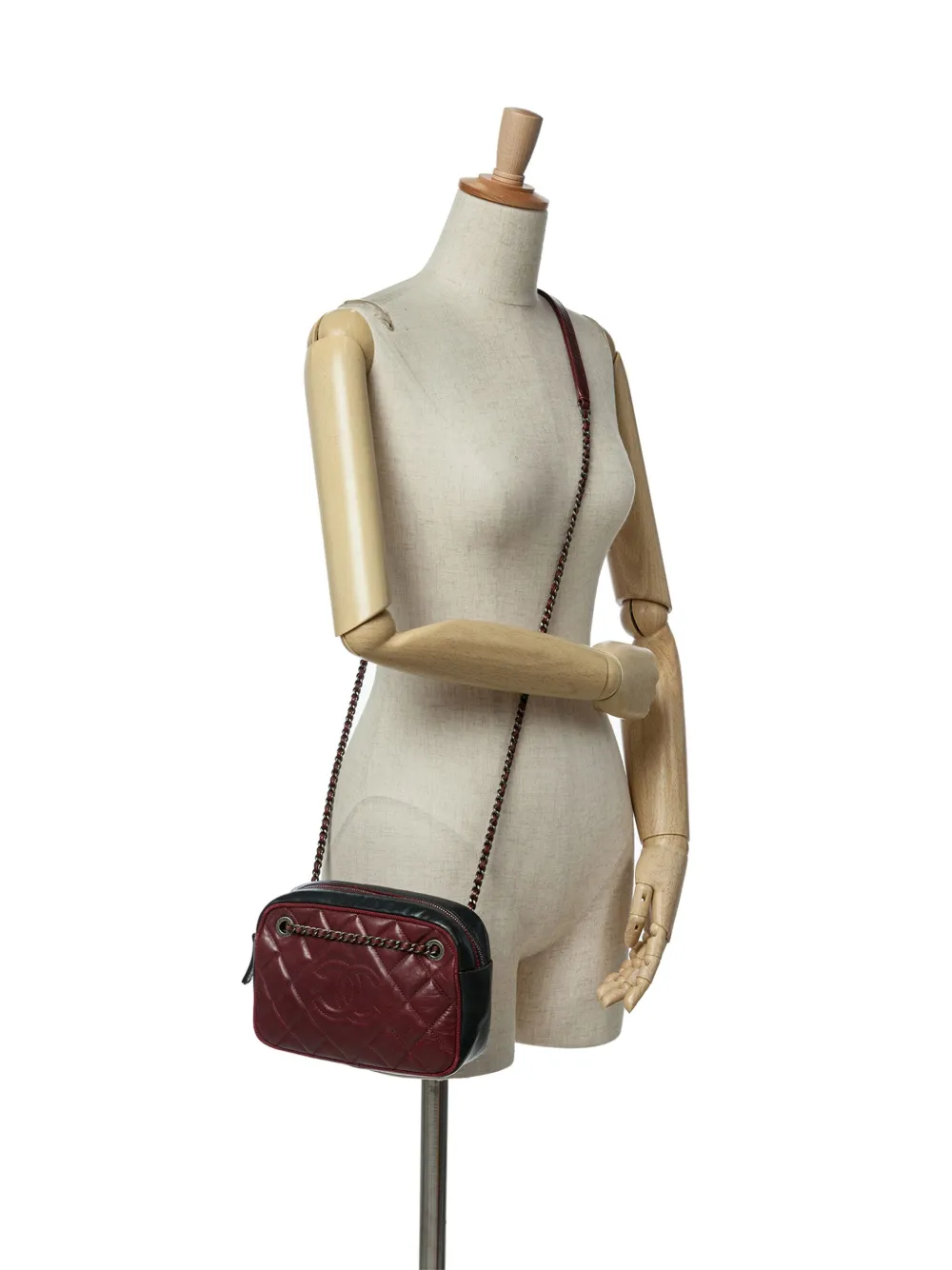 Pre-owned Chanel 2015-2016 Small Bicolor Quilted Calfskin Ballerine Camera Bag Crossbody Bag