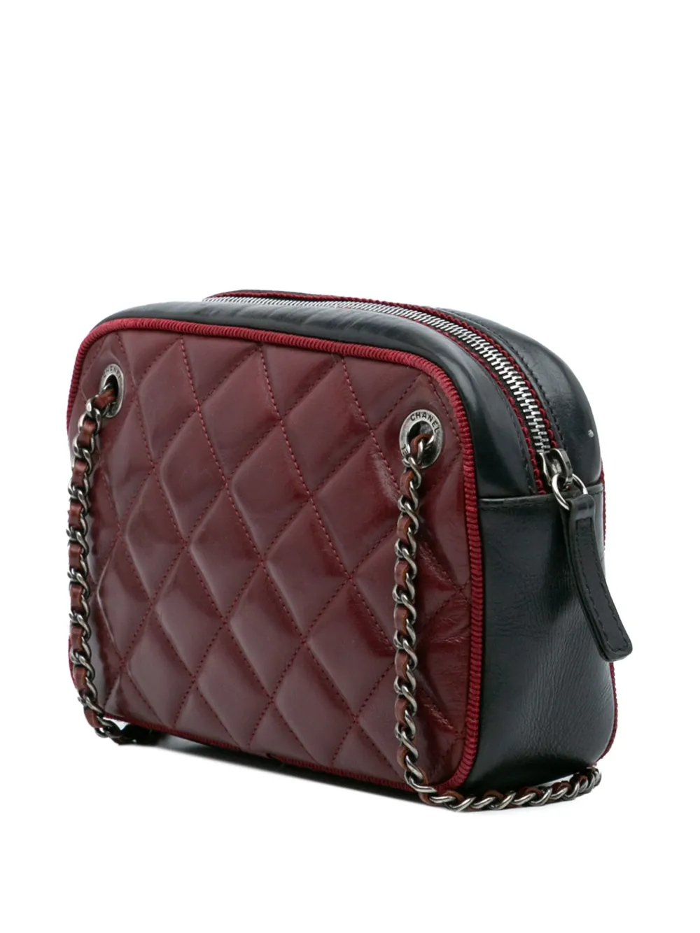 Pre-owned Chanel 2015-2016 Small Bicolor Quilted Calfskin Ballerine Camera Bag Crossbody Bag