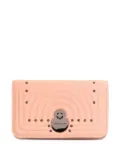 Longchamp quilted stud-embellished wallet on chain - Pink