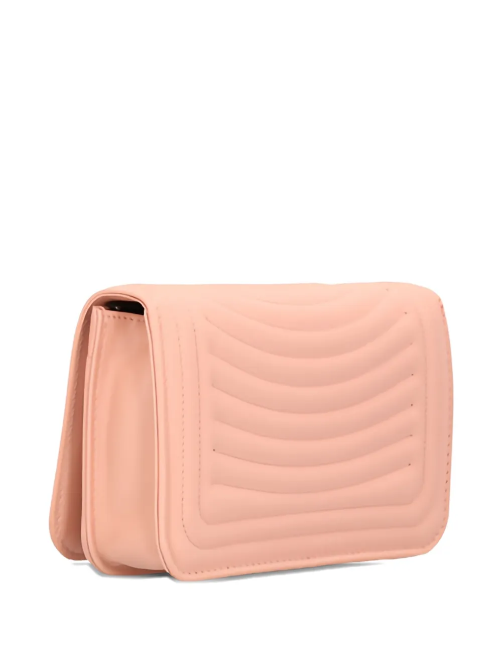 Longchamp quilted stud-embellished wallet on chain - Roze
