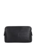 Longchamp crocodile-embossed zip clutch bag - Black