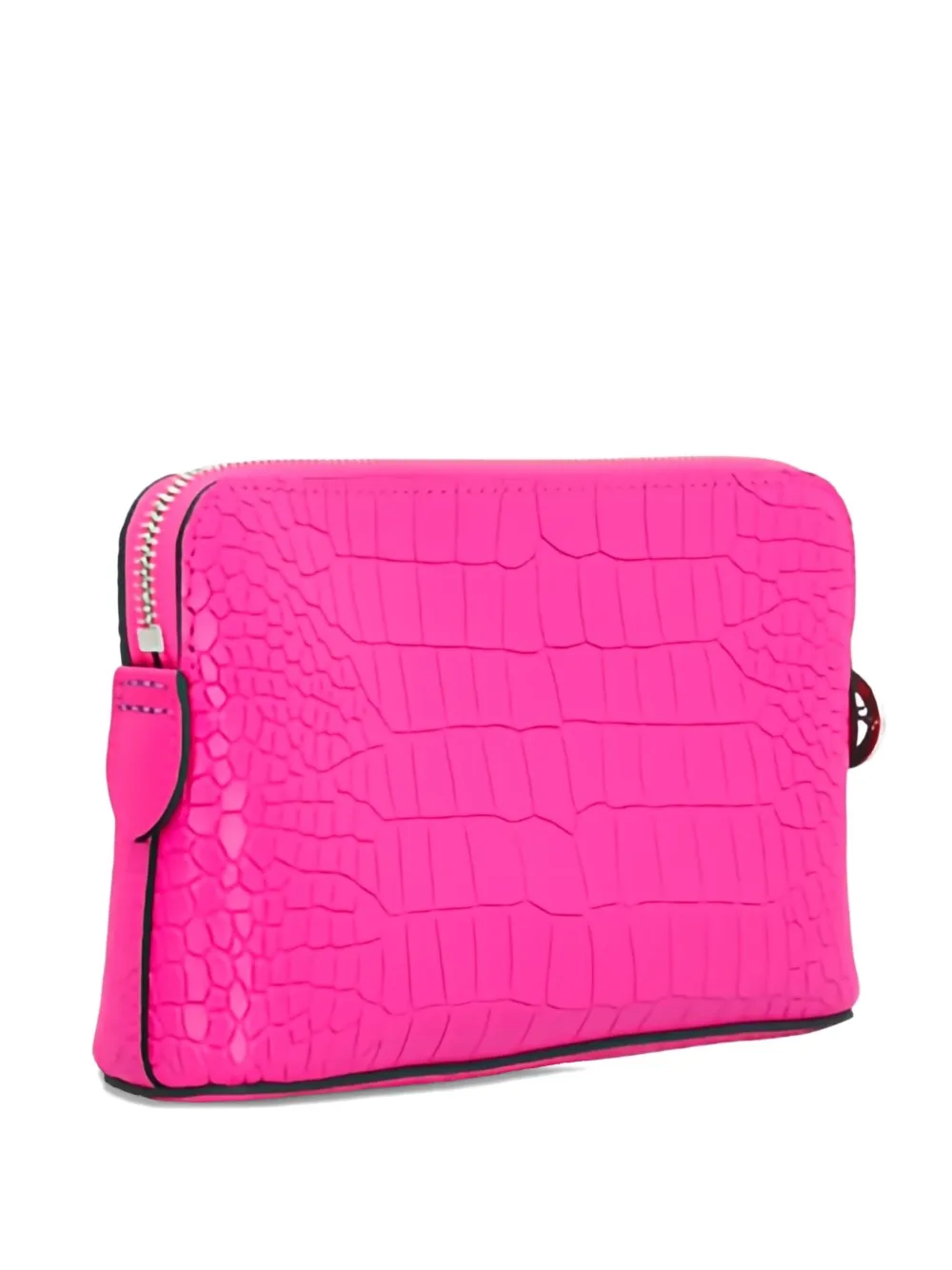 crocodile-effect clutch bag