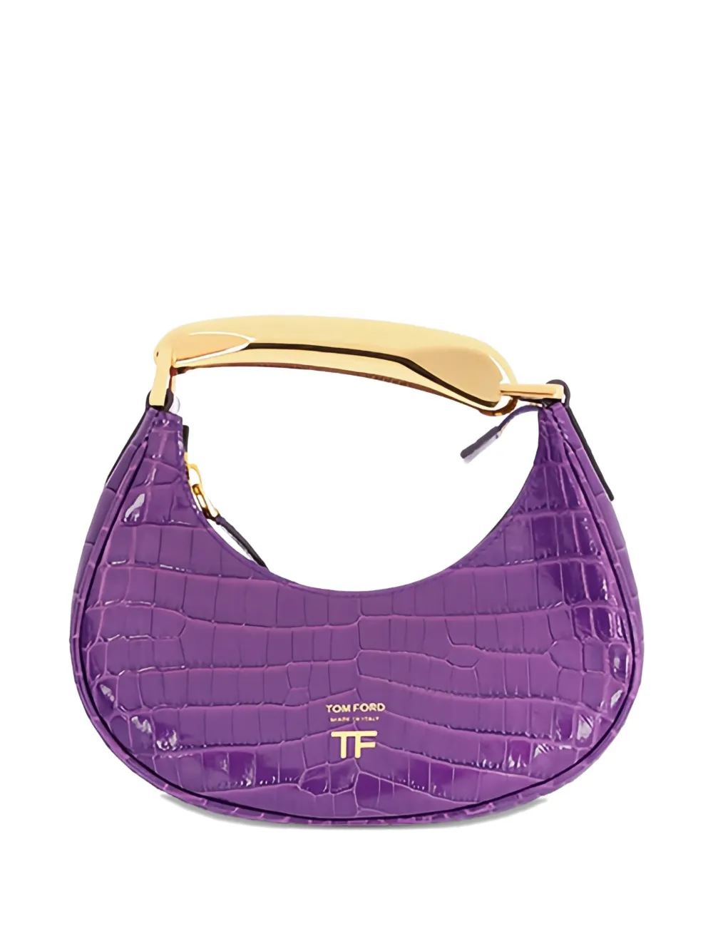 TOM FORD mini crocodile-effect top-handle tote bag Paars