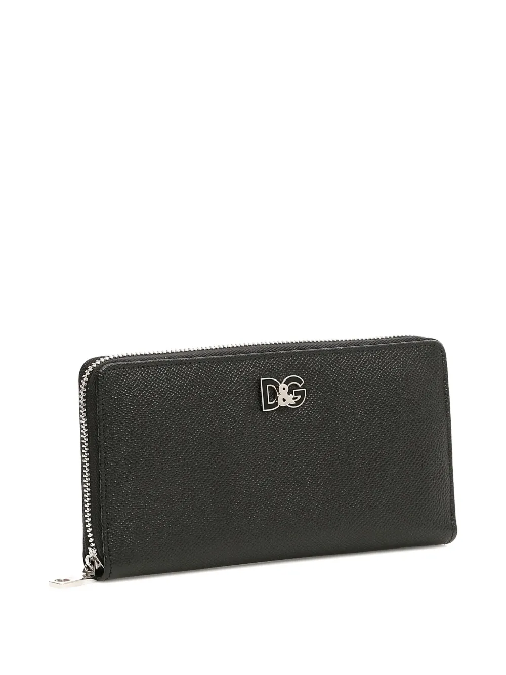 Dolce & Gabbana Logo Zip Around Wallet In Black
