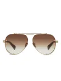 Balmain Eyewear pilot-frame sunglasses - Brown