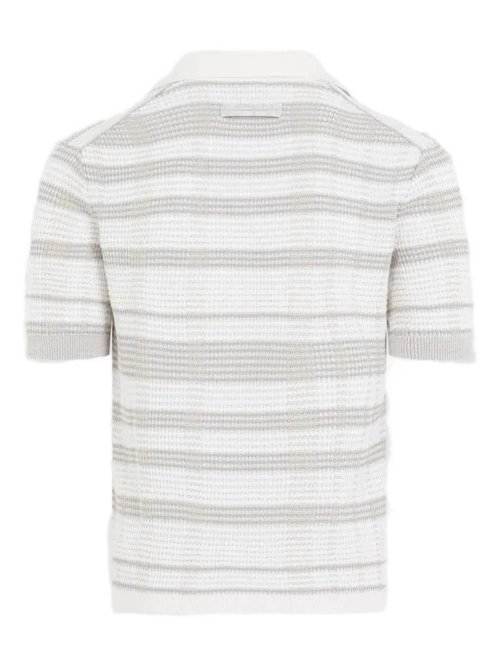 Zegna striped-pattern knitted T-shirt - Wit