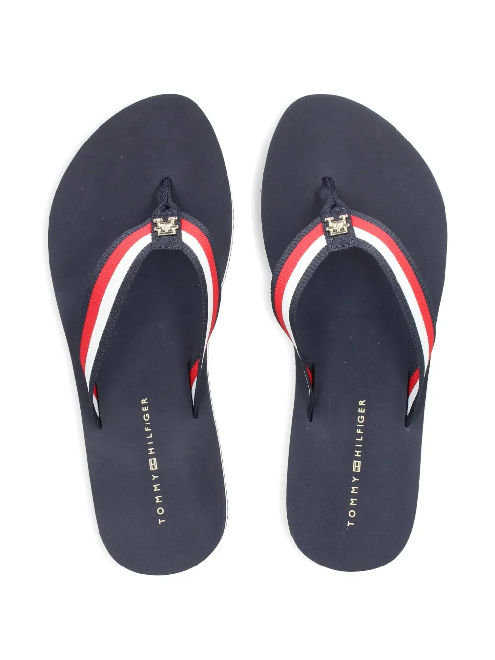 Tommy Hilfiger logo-plaque flip flops Blue