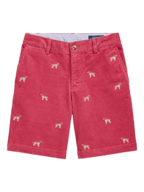 POLO RALPH LAUREN KIDS Dog-embroidered shorts