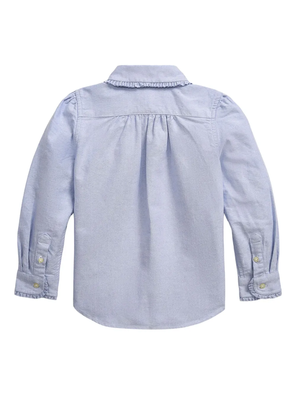 POLO RALPH LAUREN KIDS Katoenen Oxford shirt met ruches Blauw