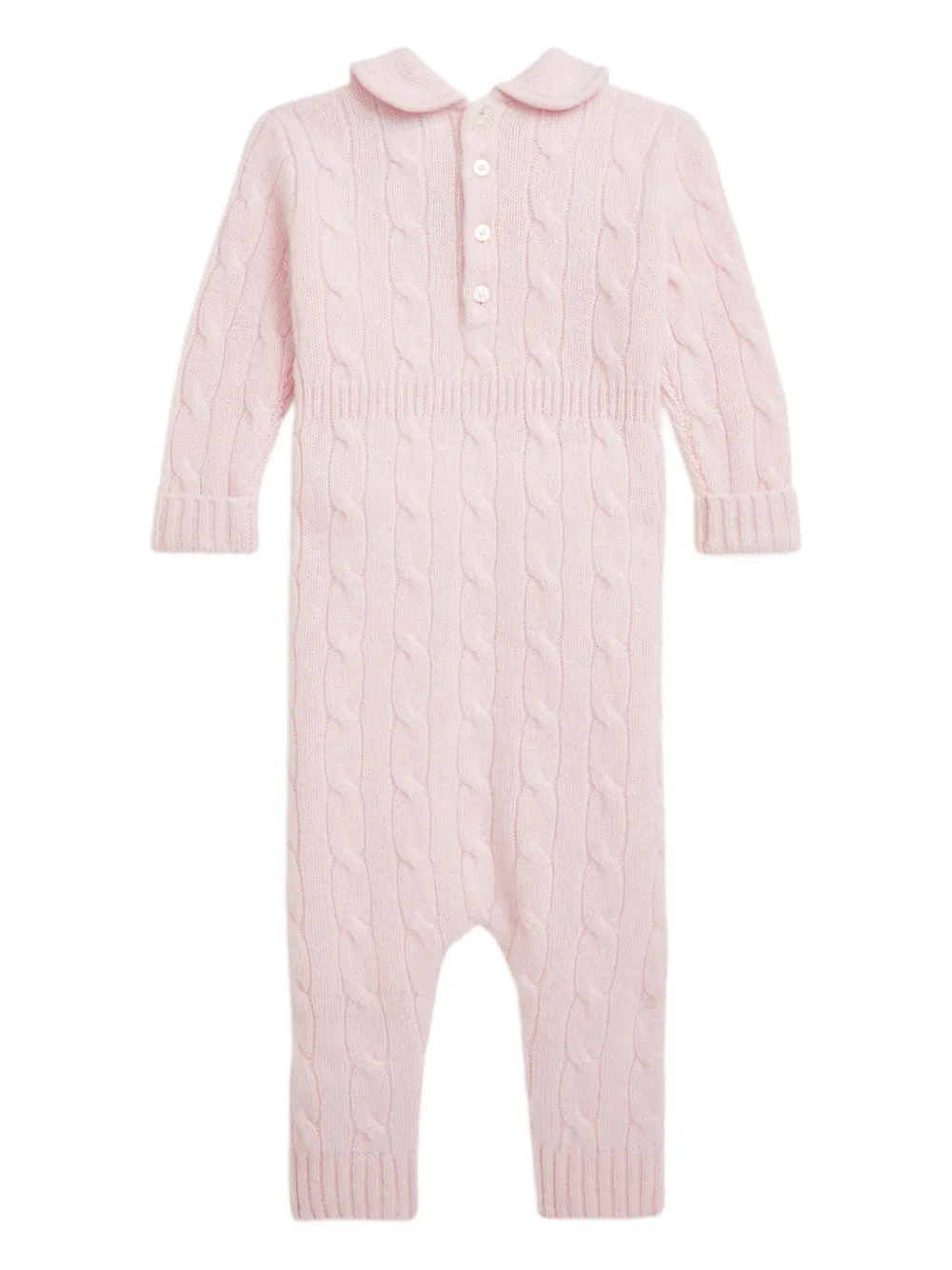 POLO RALPH LAUREN KIDS Kabelgebreide kasjmier romper Roze