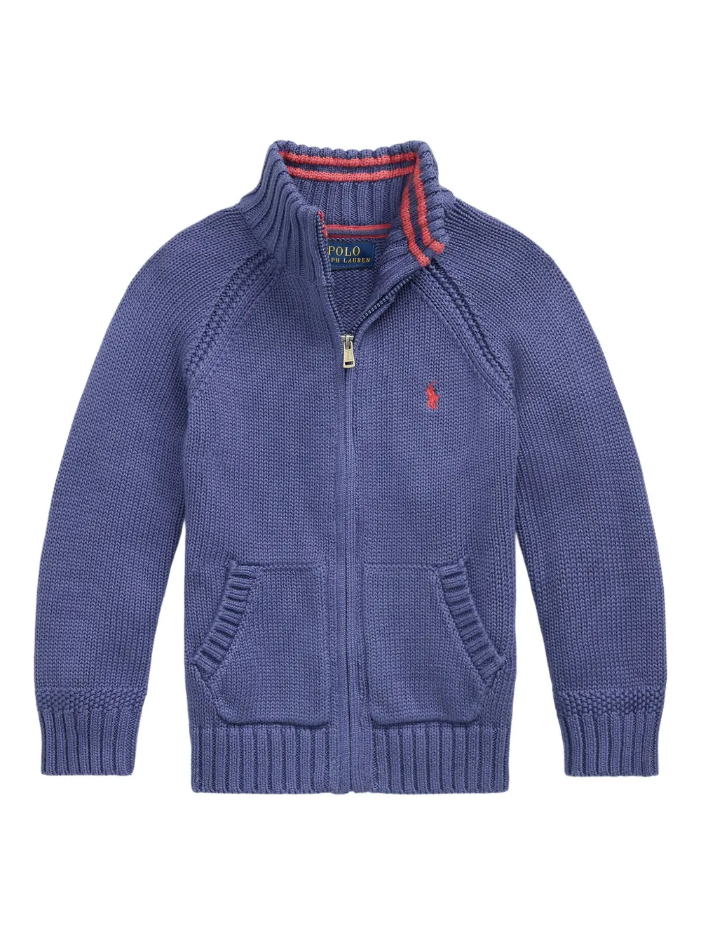 POLO RALPH LAUREN KIDS ラグランスリーブ カーディガン - ブルー POLO RALPH LAUREN KIDS ラグランスリーブ カーディガン - ブルー