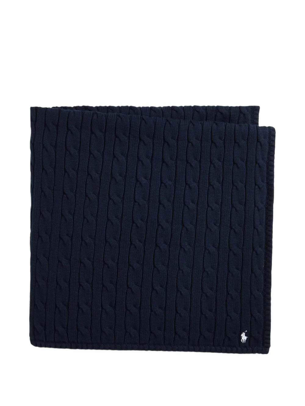 POLO RALPH LAUREN KIDS Coperta in cotone in maglia a trecce - Blu